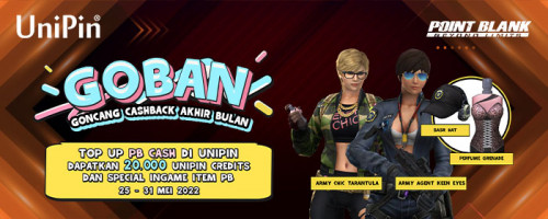 GOBAN – Goncang Cashback Akhir Bulan Top Up PB Cash Bersama UniPin